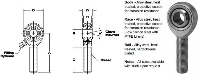 AURORAAB-16關(guān)節(jié)軸承圖紙