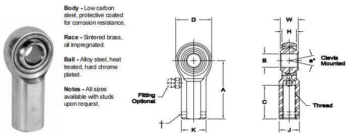 AURORABW-7關(guān)節(jié)軸承圖紙