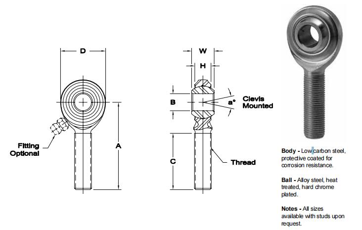 AURORACB-5關節(jié)軸承圖紙