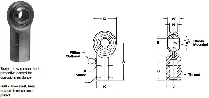 AURORACW-M8關節(jié)軸承圖紙