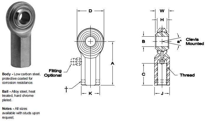 AURORACG-10關(guān)節(jié)軸承圖紙