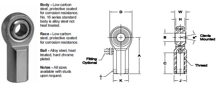 AURORAMG-3關(guān)節(jié)軸承圖紙