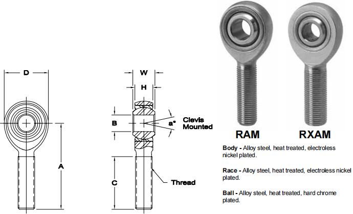 AURORARXAB-14T-1關(guān)節(jié)軸承圖紙