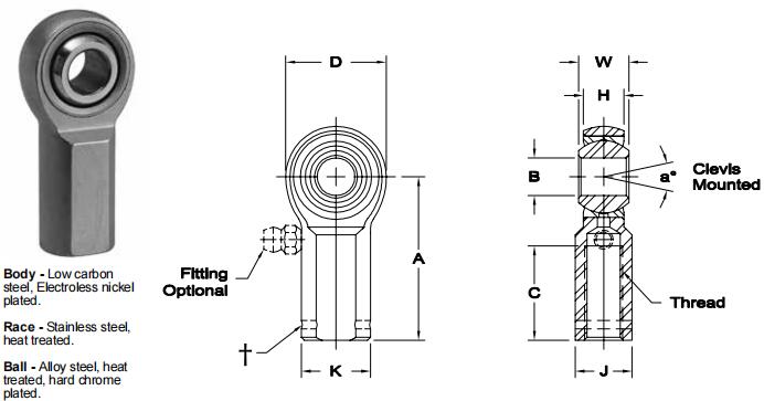 AURORASG-7關(guān)節(jié)軸承圖紙